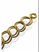 Kalın İki Kollu Kalemli Özel Üretim 14 Ayar Altın Samanyolu Bileklik thumbnail 3