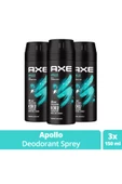Axe Erkek Sprey Deodorant Apollo 48 Saat Etkileyici Koku 150 ml x3 - 1