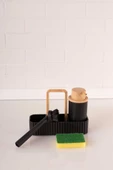 Bambu Desenli Fırçalı ve Sünger Hazneli Sıvı Sabunluk, Standlı Mutfak Banyo Deterjanlığı - 12