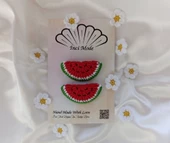 Kız Çocuk Karpuz Meyveli 2'li Toka Seti Hand Made Örgü Toka - 1