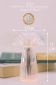 3 ADET Led Mum Kristal Tip Pil Dahil Dumansız Alev Ledli Yapay Dekoratif Mum Işığı Şeffaf PT429 - 5