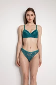 Yeşil Destekli Slip Külotlu Dantelli Sütyen Takımı 4007 thumbnail 1