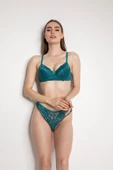Yeşil Destekli Slip Külotlu Dantelli Sütyen Takımı 4007 thumbnail 3