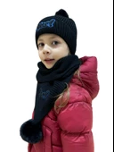 Benittokids Çocuk Yazı Detaylı Bere Atkı Takımı 7018 thumbnail 2