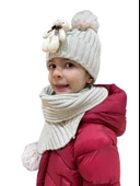 Benittokids Çocuk Ayıcıklı Atkı Bere Takımı 7019 - 7