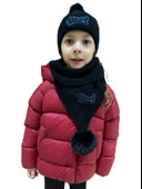 Benittokids Çocuk Yazı Detaylı Bere Atkı Takımı 7018 thumbnail 3