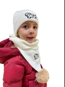 Benittokids Çocuk Yazı Detaylı Bere Atkı Takımı 7018 thumbnail 10