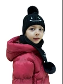 Benittokids Çocuk Gülen Yüz Detaylı Bere Atkı Takımı 7016 - 5