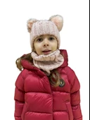 Benittokids Kız Çocuk Ponponlu Bere Boyunluk Takımı 7013 - 2