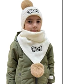 Benittokids Çocuk Yazı Detaylı Bere Atkı Takımı 7018 thumbnail 8