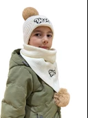 Benittokids Çocuk Yazı Detaylı Bere Atkı Takımı 7018 thumbnail 11