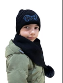 Benittokids Çocuk Yazı Detaylı Bere Atkı Takımı 7018 thumbnail 4