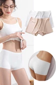 2 Adet Kadın Dikişsiz Görünmez İz Yapmaz Mini Şort Boxer Beyaz Ten thumbnail 1