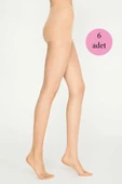6 Adet Parlak Fit 15 Likralı Külotlu Çorap Açık Ten thumbnail 1