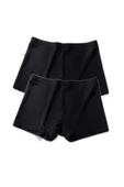 2 Adet Kadın Dikişsiz Görünmez İz Yapmaz Mini Şort Boxer Siyah thumbnail 2