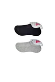 Siyah ve Gri Kadın Görünmez Çorap 9 çift thumbnail 3
