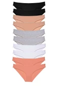 10 adet Süper Eko Set Likralı Kadın Slip Külot Siyah Ten Gri Beyaz Pudra thumbnail 1