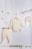 ciccimbaby  FLOWER GARDEN KRUVAZE NATUREL 3 LÜ TAKIM - 1