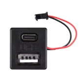 Type-C / Usb A Dişi Soket Kavisli 2 Pin 10cm Kablo Jst Çift Usb 5V 2A Panel Montaj Cep Tel Tablet thumbnail 1