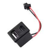 Type-C / Usb A Dişi Soket Kavisli 2 Pin 10cm Kablo Jst Çift Usb 5V 2A Panel Montaj Cep Tel Tablet thumbnail 8