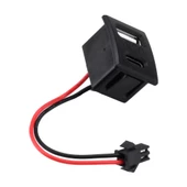 Type-C / Usb A Dişi Soket Kavisli 2 Pin 10cm Kablo Jst Çift Usb 5V 2A Panel Montaj Cep Tel Tablet thumbnail 6