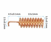 868Mhz Helical Yay Anten 2.15dBi Kazanç Rf Haberleşme Kablosuz İletişim Lehimlenebilir Tip Bakır thumbnail 4