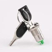 12mm Metal 2 Pin Anahtar Kontrollü Buton Panel Montaj ON OFF 1A AC 250V Güvenlik Kilit Elektronik thumbnail 1