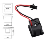 Type-C / Usb A Dişi Soket Kavisli 2 Pin 10cm Kablo Jst Çift Usb 5V 2A Panel Montaj Cep Tel Tablet thumbnail 5