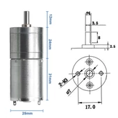 12V 5Rpm JGA25-370 Redüktörlü DC Motor Metal Dişli Yüksek Tork Kuvvet 25mm Robot Oyuncak thumbnail 4