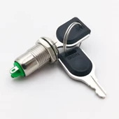 12mm Metal 2 Pin Anahtar Kontrollü Buton Panel Montaj ON OFF 1A AC 250V Güvenlik Kilit Elektronik thumbnail 6