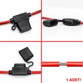 Standart Tip Araba Sigorta Tutucu Su Geçirmez Soket 26cm Kablolu Plastik IP67 Toz Nem Muhafaza - 8