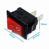 2 Pin Kırmızı Anahtar Switch Mini Buton KCD1 Plastik Açma Kapama ON/OFF 5A 220V 10A 125V Latch Kili - 3