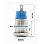 16mm Metal Panel Montaj Düz Kafa Latch Buton NO NC DC 6A 12V AC 3A 250V IP67 Su Geçirmez Düğme Star thumbnail 5