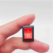 2 Pin Kırmızı Anahtar Switch Mini Buton KCD1 Plastik Açma Kapama ON/OFF 5A 220V 10A 125V Latch Kili - 4