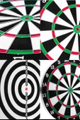 12 İnç Çift Taraflı Dart Tahtası Seti 6 Çelik Oklu Dart Hedef Tahtası Oyunu Takımı Dart Seti 518 - 5