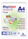 MAPİLAM 100 MİCRON PARLAK LAMİNASYON FİLMİ (A4) 100 LÜ - 1