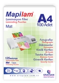 MAPİLAM 125 MİCRON MAT LAMİNASYON FİLMİ (A4) 100 LÜ - 1