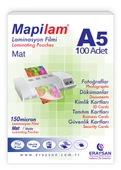 MAPİLAM 150 MİCRON MAT LAMİNASYON FİLMİ (A5) 100 LÜ - 1