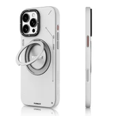 Youngkit Apple iPhone 16 Pro Kılıf Magsafe Şarj Özellikli 360° Standlı Basit Mat Deri Desenli Youngkit Tech Leather Serisi Kapak thumbnail 9