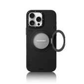 Youngkit Apple iPhone 16 Pro Kılıf Magsafe Şarj Özellikli 360° Standlı Basit Mat Deri Desenli Youngkit Tech Leather Serisi Kapak thumbnail 8