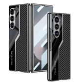 Samsung Galaxy Z Fold 6 Kılıf Ultra İnce Kamera Korumalı PC + Karbon Fiber Tasarımlı Arka Yüzey Kıpta Poligan Kapak - 3