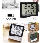 Dijital Oda Termometresi Sıcaklık Ve Nem Ölçer Masa Saati Alarm Oda Termometre Sıcaklık Ölçer - 7