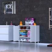 Modilayn SÖKE Küçük Alanlar İçin Akıllı Çözümler 85x75x32,5 cm’ lik 2 Kapaklı 3 Göz Raf Dolap - 2