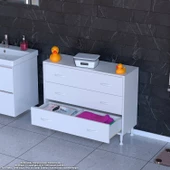 Modilayn SÖKE 90x75x32,5 cm’ lik 3 Çekmeceli 6 Gözlü Banyo Organizeri Maxi Çok Amaçlı Banyo dolabı - 1