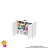 Modilayn SÖKE Küçük Alanlar İçin Akıllı Çözümler 85x75x32,5 cm’ lik 2 Kapaklı 3 Göz Raf Dolap - 6