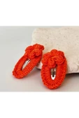 Amigurumi Örgü Çocuk Çiçek Toka Turuncu Tek Ebat - 2