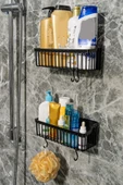 2 Li Plastik Yapışkanlı Askılı Mutfak- Banyo Rafı Düzenleyici Duş Şampuanlık - 1