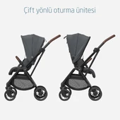 Maxi-Cosi Leona2 Çift Yönlü Uzatılabilir Sırt Desteği Tam Yatabilir Bebek Arabası Twillic Graphite - 8