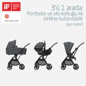 Maxi-Cosi Leona2 Çift Yönlü Uzatılabilir Sırt Desteği Tam Yatabilir Bebek Arabası Twillic Graphite - 4