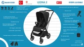 Maxi-Cosi Leona2 Çift Yönlü Uzatılabilir Sırt Desteği Tam Yatabilir Bebek Arabası Twillic Black - 3